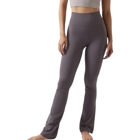 Athleta Leggings Women's Size Large Purple Grey Transcend Slim Pant Flare - Picture 1 of 10